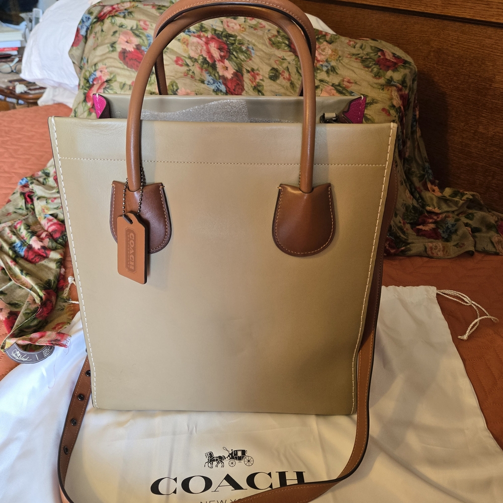 Coach Colorblock Cashin Carry Leather Tote